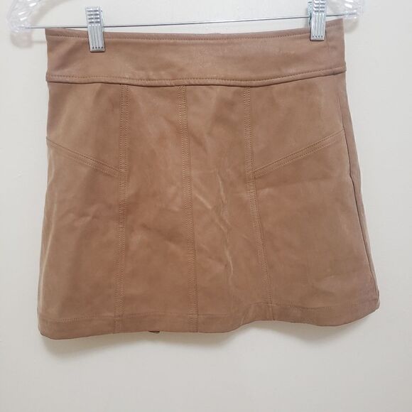 Free People Leather Mini Skirt Size 2 - Picture 5 of 9